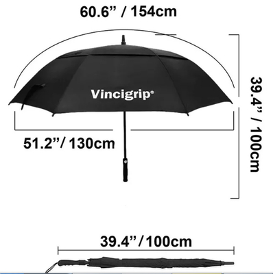 Double Layer Windproof Auto Open Straight Golf Umbrella With Customized Logo