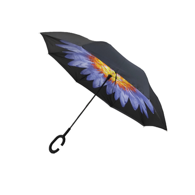 Hands Free Double Layer C Handle Reverse Inverted Umbrella Windproof