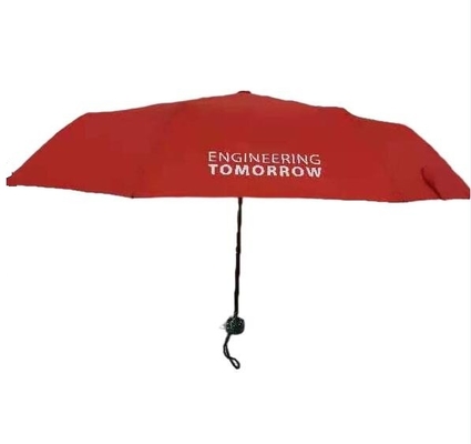 Manual Open Over Printing Red Umbrella 3 Folds