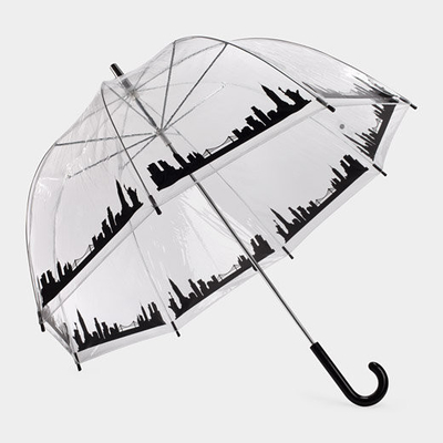 Weatherproof Transparent Bubble Umbrella With J Hook Handle