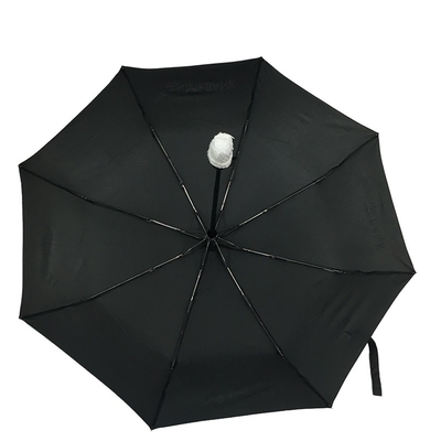 Windproof Double Fiberglass Ribs Umbrella Black Color Dia 95cm