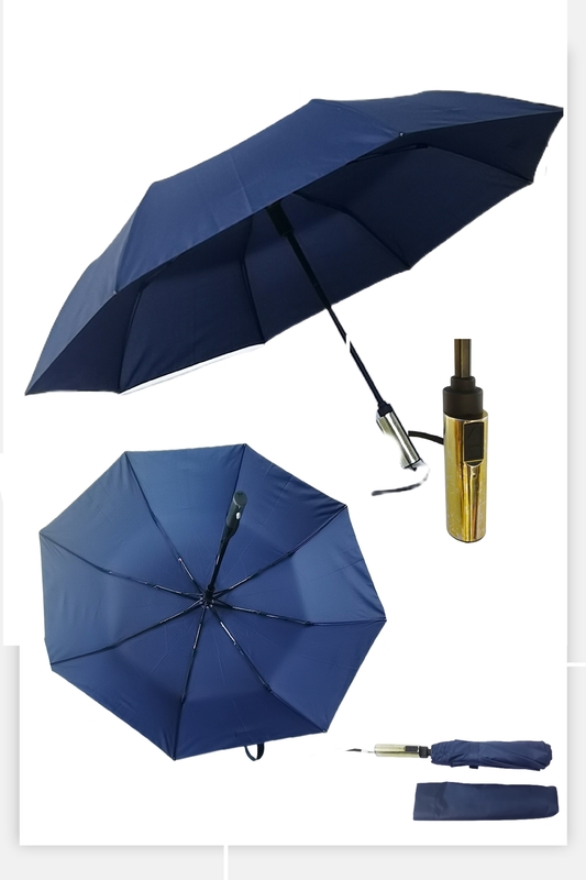 Full Automatic Folding Travel Umbrella With Electirc Switch 23 Inches Coverage Compact Umbrella For Travel