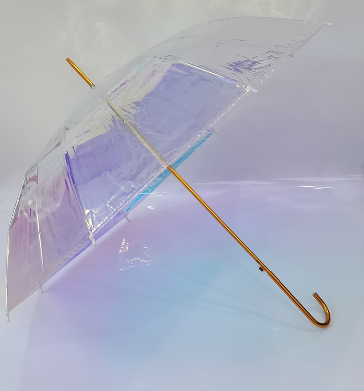 Auto Open Clear Umbrella Romantic Dream Beautiful Color Aurora Transparent Umbrella