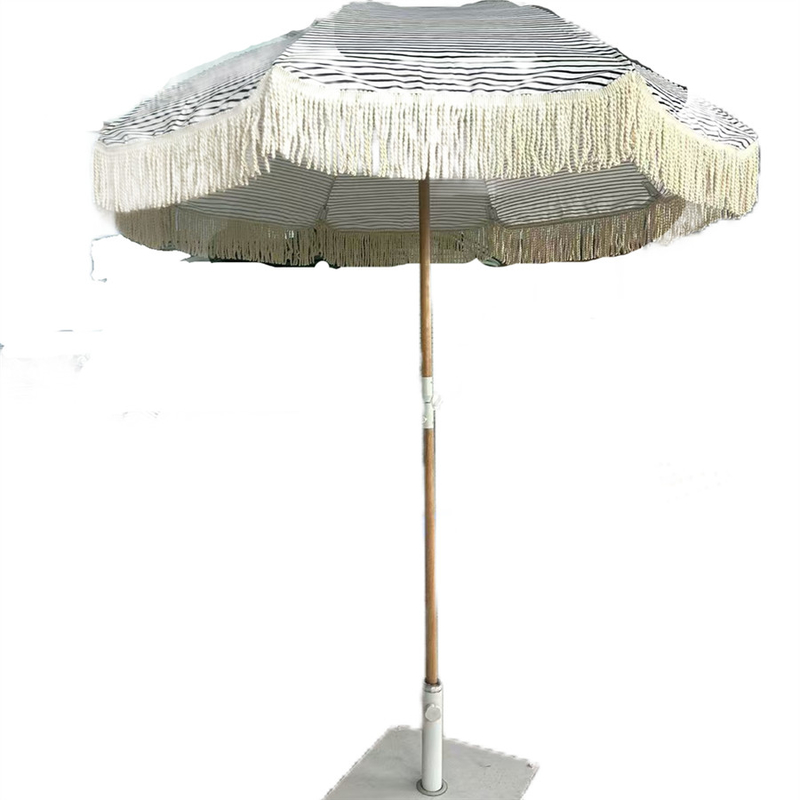 Fabric UV Beach Umbrella Sun Shelter 210T Oxford Cloth With Silver Coating Acceptable Logo