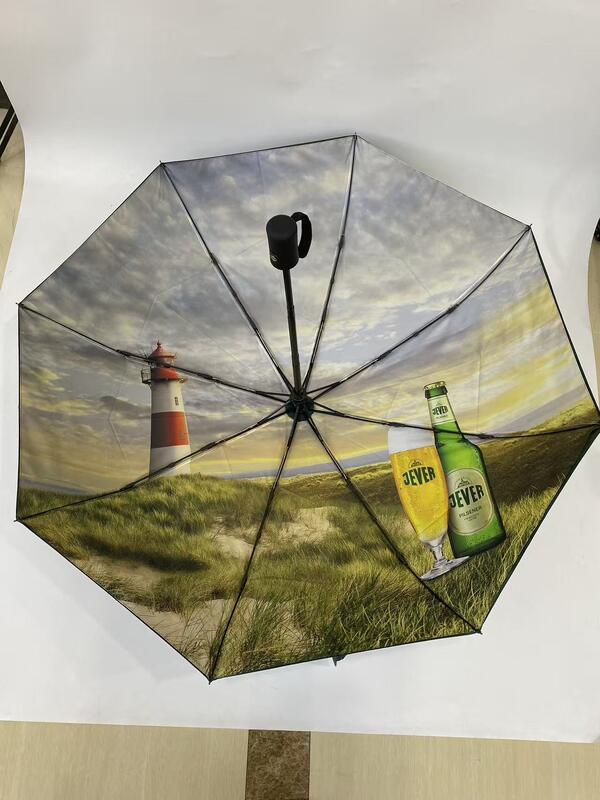 21 inches 3-fold auto open and close umbrella pongee fabric with Digital printing