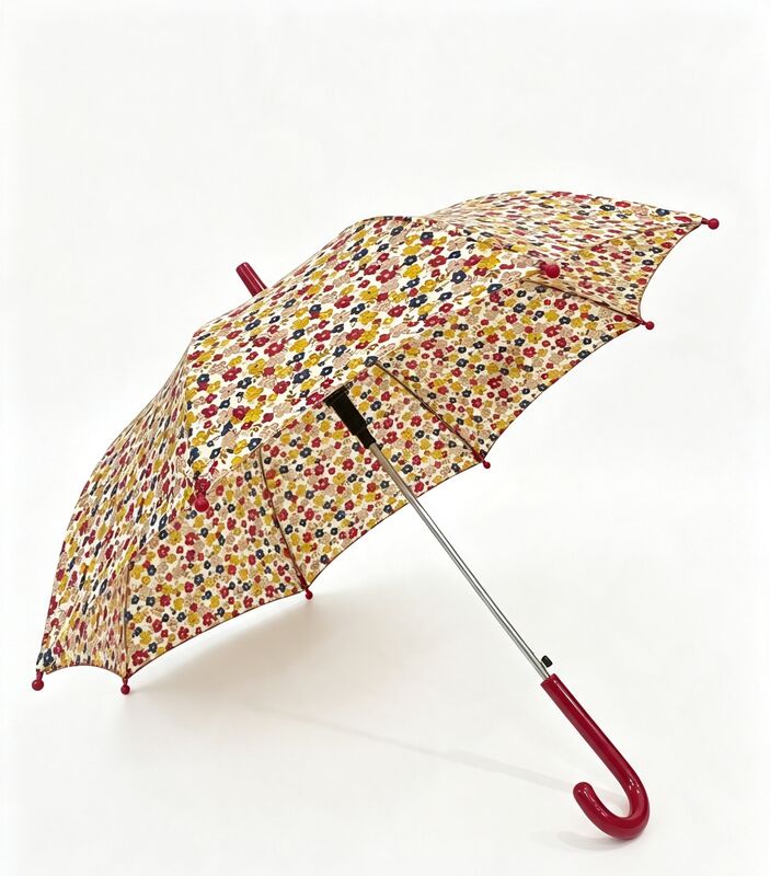Floral Girl Cute Kids Compact Umbrella with Custom Logo Printed and 69cm Open Diameter for School and Camping