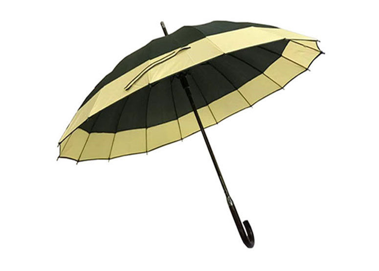 Windproof Sport Auto Open Stick Umbrella 25 Inch 16 Ribs Rubber Handle