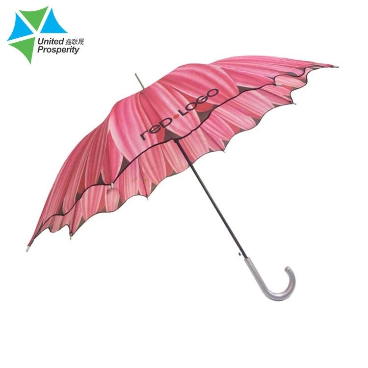 Compact Strong Auto Open Stick Umbrella Pink Length 70-100cm For Rainy Days