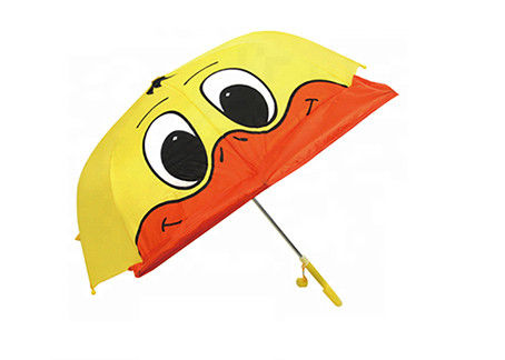 Yellow 3D Kids Duck Umbrella , Children'S Duck Umbrella Sturdy Wind Resistant