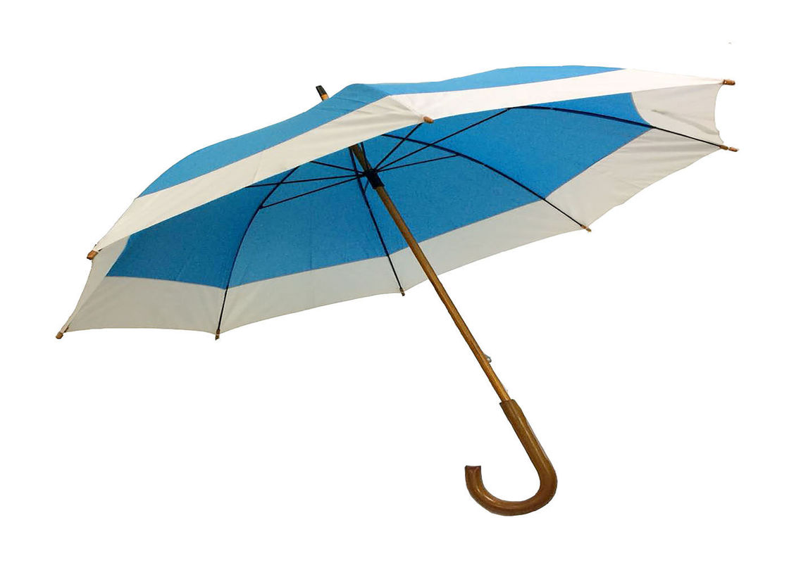 Sturdy Extension J Stick Wooden Handle Umbrella Auto Open Wind Resistant