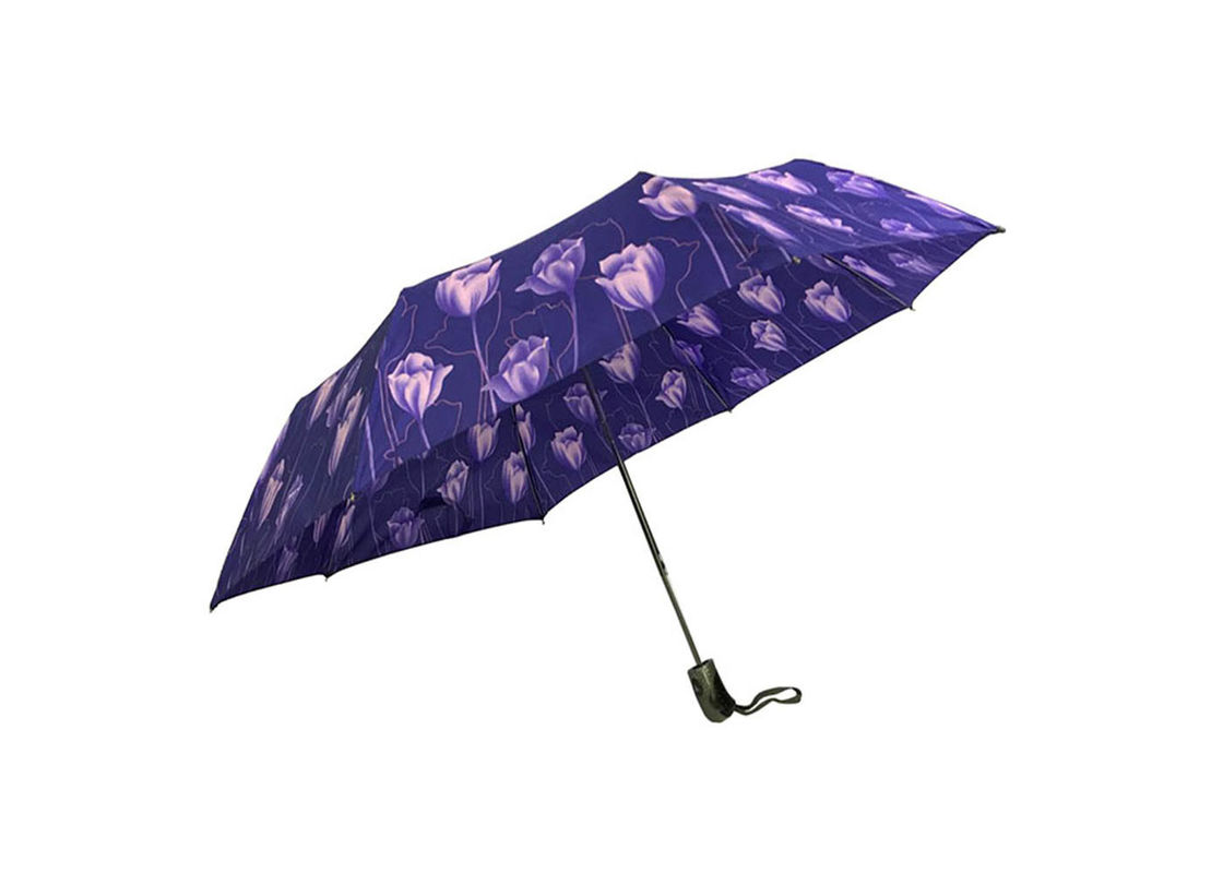 Silk Screen Printing Fold Away Umbrella , Lightweight Folding Umbrella