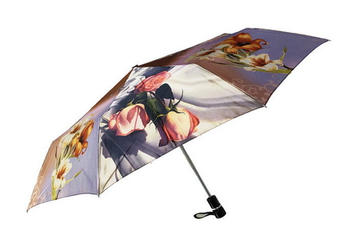 Compact Rainmate Umbrella , Travel Sun Umbrella Custom Prints Satin Fabric