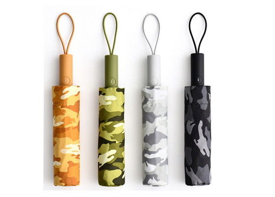 Customized Automatic Travel Umbrella Camouflage Pattern Colorful Handle