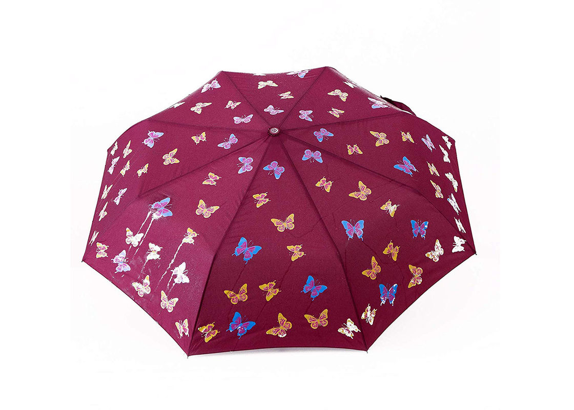Automatic Lightweight Travel Umbrella Printing Silk Screen Colorful 3 Fold