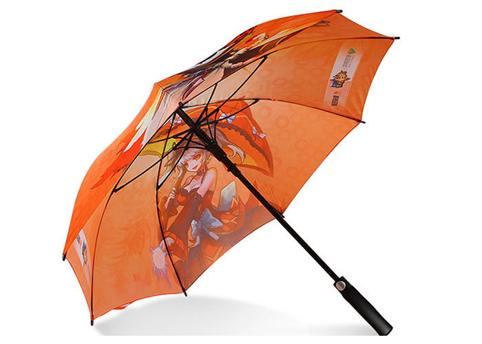 Strong Windproof Golf Umbrellas Customized Logo Heat Transfer Printing