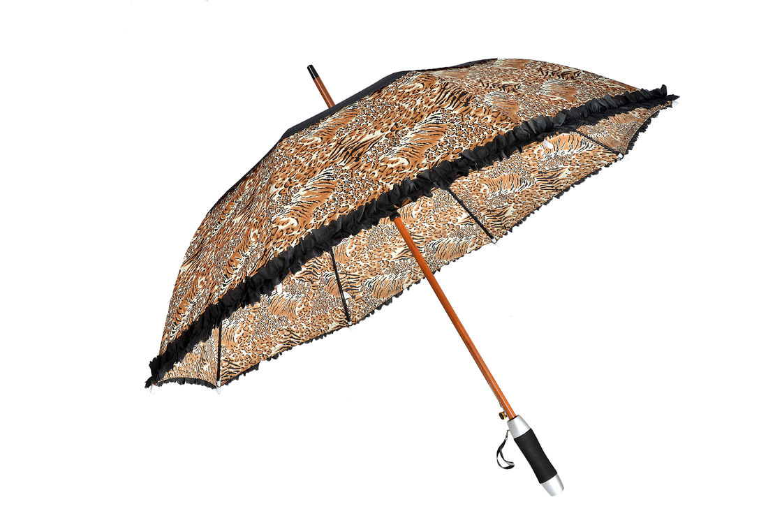 Full Over Printing 23 Inches Wooden Handle Umbrella