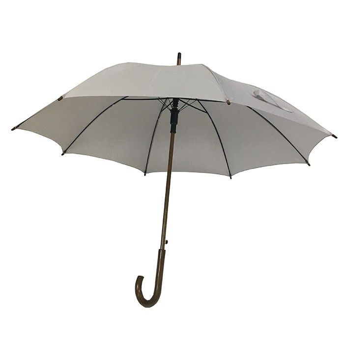 23 inch straight auto open umbrella with wooden shaft and wooden handle umbrella