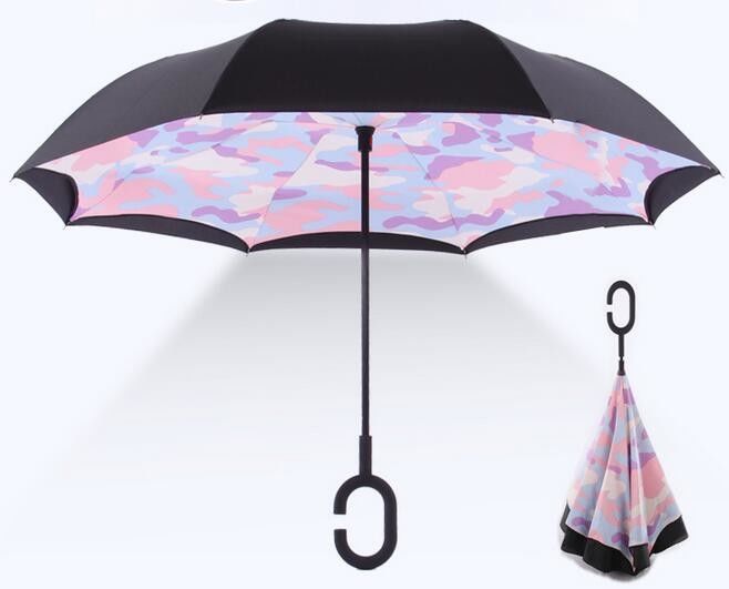 8mm Metal Shaft Polyester Reverse Inverted Umbrella