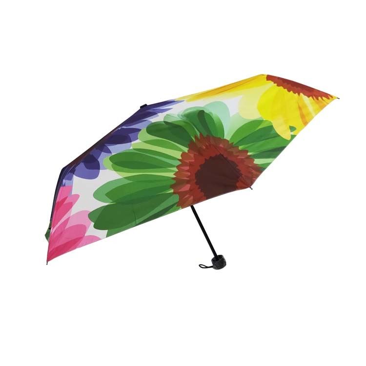 SGS Metal Ribs Three Folding Umbrella With Shopping Bag