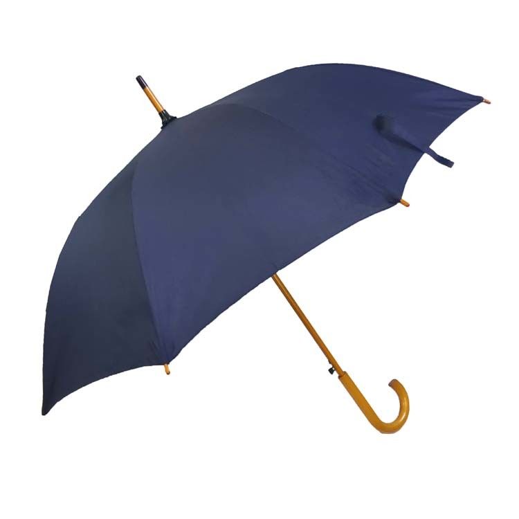 Semi Automatic Wooden Handle Straight strong windproof umbrella