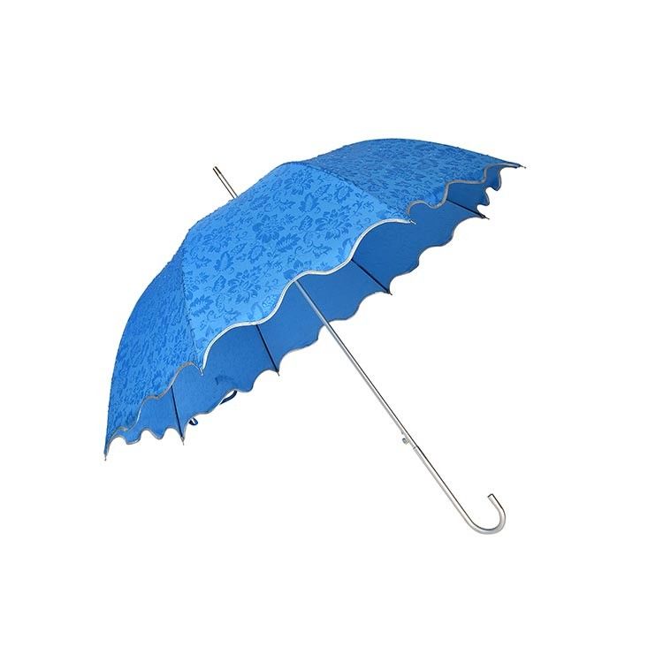 UPF Pongee Jacquard Fabric Aluminum Shaft Straight Umbrella