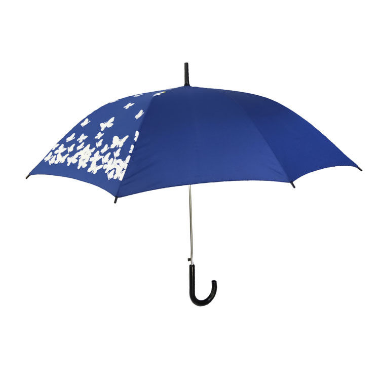 Auto Open 23 Inches Metal Ribs Straight Umbrellas Creative Color Change