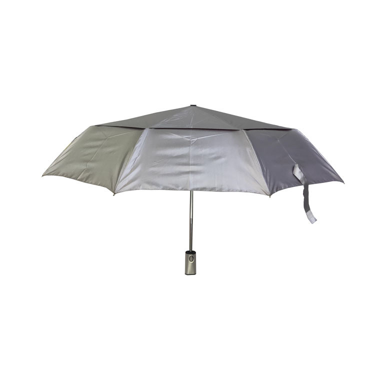 Windproof UV Protection Pongee Automatic 3 Fold Umbrellas For Adults