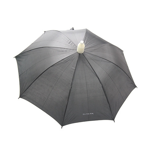8mm Metal Shaft Pongee Stick Umbrella With Plastic Cover