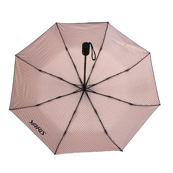 UPF Coating Automatic Folding Umbrella With Double Fiberglass Ribs
