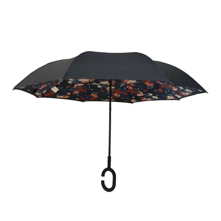 21inch Pongee Double Layer Inverted Umbrella With C Handle