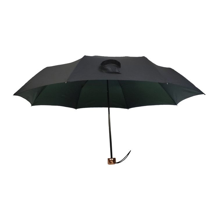 Windproof 3 Folding UV Protective Pongee Umbrella For Men