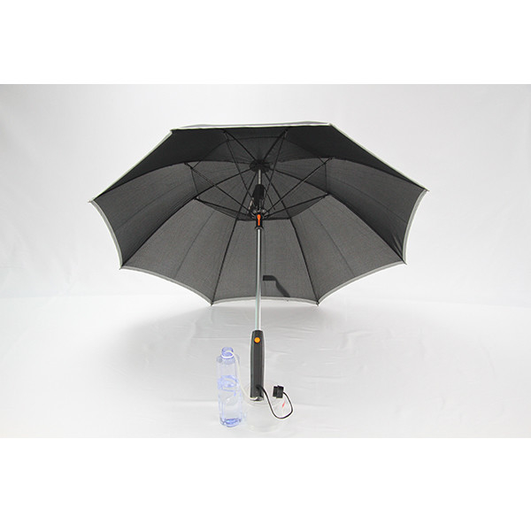 8mm Metal Shaft Pongee Fabric Fan Umbrella With Mist Spray Function