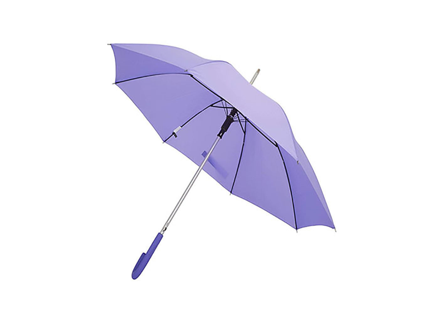 Purple Aluminum Shaft 23 Inch Umbrella Auto Open Simple Light J Shape